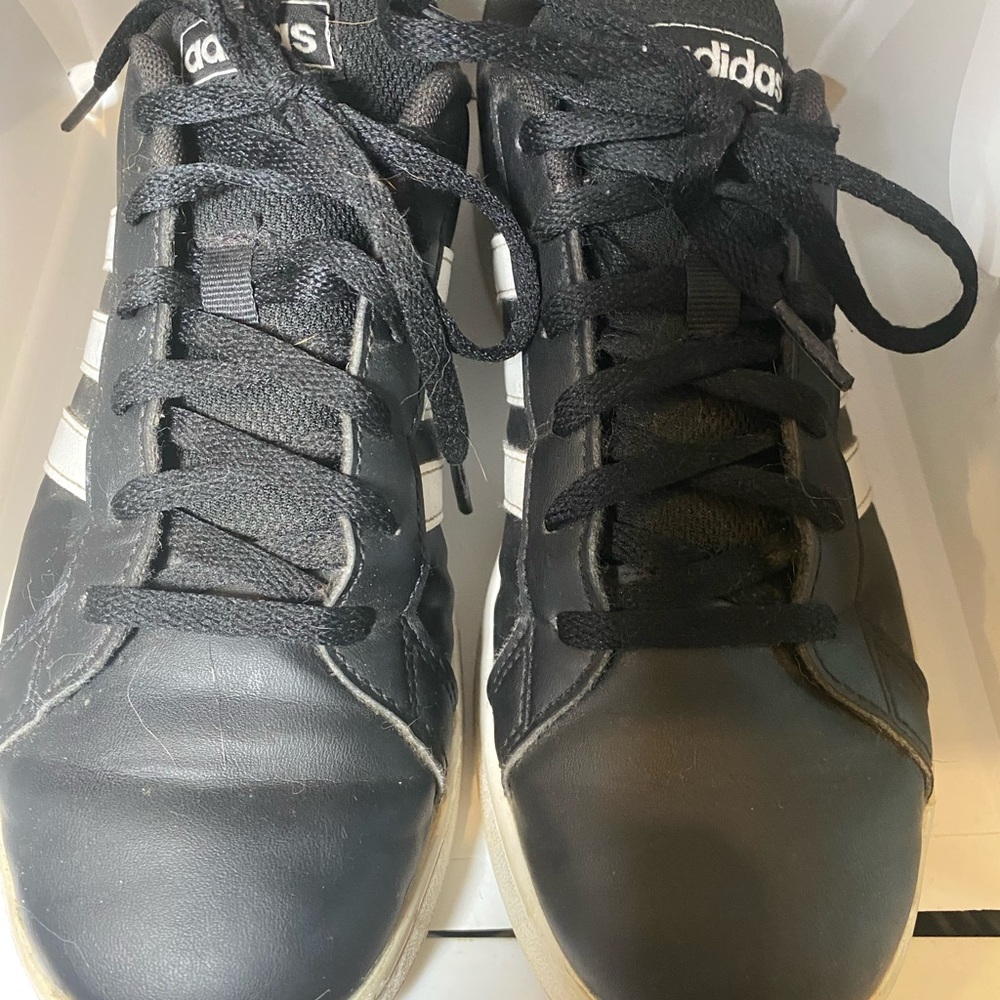 Adidas Black Sneakers with White Stripes
